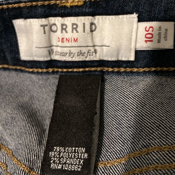 Torrid Curvy Skinny Jean Stretch Dark Wash Denim Jeans Women's 10S Short - Picture 4 of 6